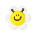 DIY silicone pencil case accessory with white flower and smiling yellow center - DIY Shoe Charms - Bee & Flower
