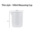 Translucent 100ml silicone measuring cup for DIY resin casting tool with scale marks - Thin Style - 100ml Measuring Cup