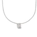 Collier en acier inoxydable argenté avec pendentif évidé en forme de lettre E chic - Lettre E / Acier
