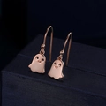 Halloween-Geisterohrringe in Roségold mit poliertem Lächeln-Design für Damen - Roségold
