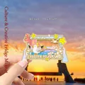 Calamita da frigo souvenir di Weihai con elementi oceanici colorati sulla spiaggia al tramonto - Parco Weihai