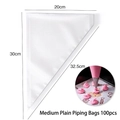 Lot de 100 poches à douille jetables, sacs à pâtisserie transparents de 20x30cm épais - Moyen Sans Impression 100pcs