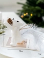 Addobbo natalizio a forma di scoiattolo bianco con pigna e sciarpa per l'albero - Stile A / Bianco