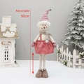 Retractable Christmas snowman plush doll with striped hat and adjustable 92cm height - 92cm (Retractable)