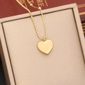Golden heart pendant necklace with snake and bead chain in a textured jewelry box - Spliced Chain Style (5#)