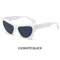 Cat eye sunglasses featuring a thick white frame and dark grey lenses in C4 colorway - White Frame Dark Grey Lens