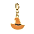 Pendentif chapeau de sorcière Halloween en émail orange avec fermoir mousqueton - Chapeau de Sorcière (Fermoir à Ressort)