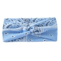 Blaues Paisley Elastik-Yoga-Stirnband mit Knoten für Fitness und Sport - Himmelblau Paisley