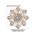 Floral pearl brooch with gold base and white crystals, 4.0cm diameter and 16.9g weight - Gold Flower Pearl Rhinestone Brooch (4073122)