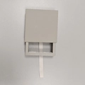 Square beige PE film suspension jewelry box with a convenient ribbon pull handle - Floating Box + Plastic Drawer Box / 70*70*20mm / Gray