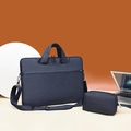 Dark blue laptop messenger bag with matching pouch and detachable shoulder strap - Upgraded Four-pocket Design With Shoulder Straps For Attaching To A Rolling Suitcase (dark Blue) + Power Bank Bag --- Countdown Special Offer / 13.3 Inch