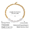Spécifications de taille pour collier en perles baroques et acier inoxydable doré 18 carats - Style de Chaîne en Acier Inoxydable Épissé avec Perles Baroques (YYN025400)
