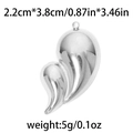 Polished silver heart waterdrop pendant in 304 stainless steel, 2.2x3.8cm size - TP0846 Abstract Heart / Silver