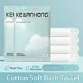 Disposable cotton travel bath towel with waffle texture and 70x140cm dimensions - Thickened Solid Color Bath Towel