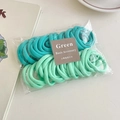 Elastic seamless hair ties set in teal and mint green colors on display card - 5# Green Tones (50pcs Bag)