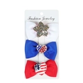 Lot de trois barrettes à nœuds pour filles en rouge blanc et bleu avec des étoiles - Thème Jour de l'Indépendance (3pcs) / Jour de l'Indépendance