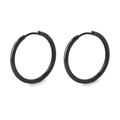 Minimalist black stainless steel hoop earrings in a smooth, polished round finish - 2.0*18mm / Black