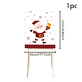 Christmas chair cover with cartoon Santa Claus and buffalo plaid trim, 53x45cm size - Santa Claus with Bell