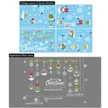 Christmas static window stickers with Santa and reindeer layout and dimensions - Christmas Pendant Style (BQ170)