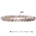 Handmade stretch bracelet with 6mm grey purple natural agate beads and a 19cm circumference - Grey Purple Agate (FD6827) / 6mm/19cm