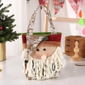 Santa Claus themed Christmas gift bag with 3D character and wooden pattern straps - 27*41cm / Santa Claus