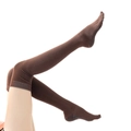 Brown over-the-knee five-finger yoga socks with non-slip grips for winter warmth - One Size / (Over-Knee) Coffee