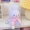 Cute white cartoon rabbit night light with pink scarf, dimensions 9x8x13cm and weight 105g - 3# Pink Scarf Rabbit