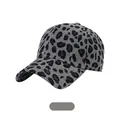 Graue Schirmmütze aus Cord mit Leopardenmuster für Herren im Vintage-Stil - Erwachsene 56-62cm / Grau