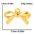 Golden 304 stainless steel bow pendant with dimensions 1.5cm by 1.0cm and 0.6g weight - Extra Small Micro Bow / Gold