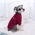 Puppy and cat autumn winter warm purple knit sweater with classic leather tag - XS / Classic Sweater / Burgundy