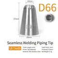 D66 model 18-teeth 304 stainless steel piping tip nozzle with 37mm height dimensions - D66 (18-Teeth)