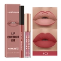 Lip contour kit with nude ultra matte liquid lipstick and lip liner pencil set shade #03 - 03