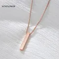 Minimalistische vertikale Stab-Halskette in Roségold mit einer feinen Box-Halskette - Roségold (Boxkette)