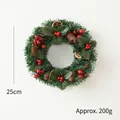 25cm Christmas wreath with faux pine needles, red berries and pine cones weighing 200g - 25cm / American Pinecone Style