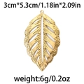 304 stainless steel golden hollow leaf pendant with textured veins 3cm by 5.3cm - Gold-Hollow Leaf (TP0806-02)