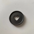 Deep grey heart-shaped cutout 35mm binder disc for mushroom hole notebooks - Ink Black