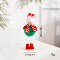 Weihnachts-Schneemann-Puppe mit grünem Körper und rot-gestreifter Mütze, 19cm Deko-Figur - Schneemann