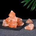 Natural orange pink Himalayan salt crystals in irregular shapes for candle making - Orange Salt Stone (100g)