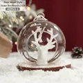 Transparent glass Christmas ornament featuring white reindeer and wood twigs inside - Deer Head Style / 8CM Glass Ball