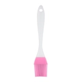 Pinceau à huile en silicone rose avec manche blanc et trou de suspension pour BBQ - Pack Individuel / Rose