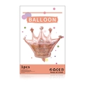 Rose gold crown foil balloon with glitter print for birthday party decorations - Medium Rose Gold Crown (Individually Packaged)