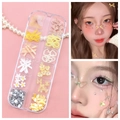 Set de dijes 3D de mariposa y perlas para maquillaje creativo y decoración de uñas DIY - Combo de Perlas de Flores de Lazo Creativo (T-400)
