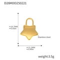 Polished 18k gold plated stainless steel star pendant charm with dimensions 16.7x11.2mm - Pentagram Pendant (D26) / Gold