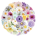 Set de pegatinas de margaritas con girasoles coloridos y abejas para decorar - MargaritaX472-55Pzs