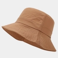 Detailed stitching on brim of khaki quick-dry waterproof bucket hat for outdoor sun protection - M (56-58cm) / Camel