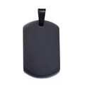 Matt schwarzer Edelstahl Militär Dog Tag Anhänger 18x30mm für individuelle Gravur - 18x30mm / Schwarz