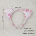 Cerchietto con corna di mucca rosa e bianco per costumi di Halloween e carnevale - Orecchie di Mucca Rosa e Bianche Imbottite