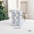 Pack of 6 silver disco ball ornaments in transparent packaging for Christmas tree decor - 6cm Mirror Ball 6Pcs