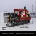 Treno natalizio in resina con Babbo Natale e animali, decorazione da 36x14x25cm - Treno a Vapore Babbo Natale Tipo B