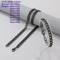 Bracciale a catena cubana nera vintage 7,5mm con specifiche dettagliate di peso e misura - 1-1 NK Catena 7.5mm / Bracciale